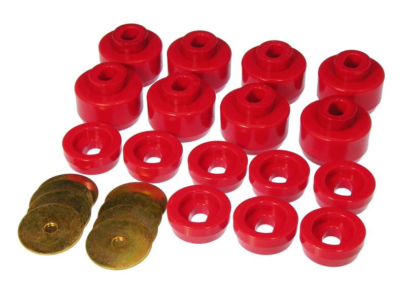 Body And Cab Mount Bushing Kit; Red; 16 pc.; - 7-141