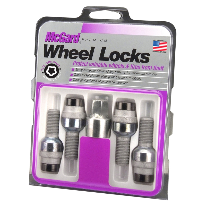 McGard Wheel Lock Bolt Set - 4pk. (Radius Seat) M14X1.5 / 17mm Hex / 28.2mm Shank Length - Black - 28320