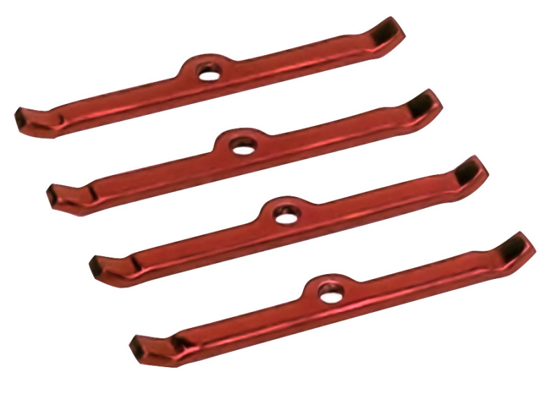 Moroso Chevrolet Small Block Valve Cover Hold Downs - Steel - Red Powder Coat - Set of 4 - 68505