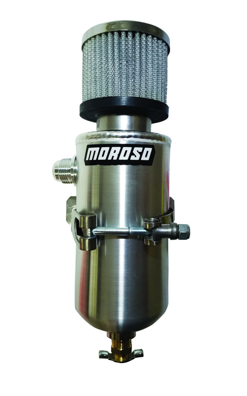 Moroso Breather Tank/Catch Can -10An Male Fitting - Aluminum - 85459