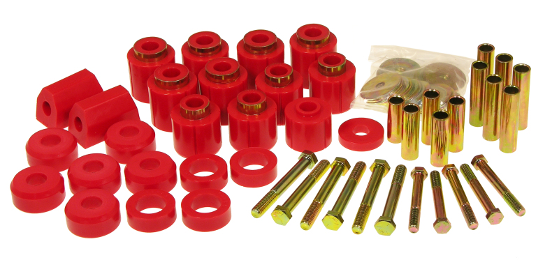 Prothane 87-96 Jeep YJ 1in Lift Body Mount Kit - Red - 1-113