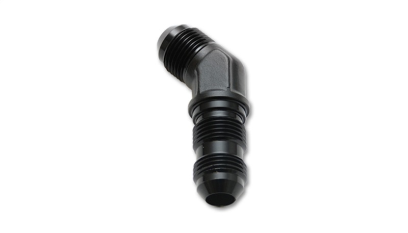 Vibrant -12AN Bulkhead Adapter 45 Degree Elbow Fitting - Anodized Black Only - 10605
