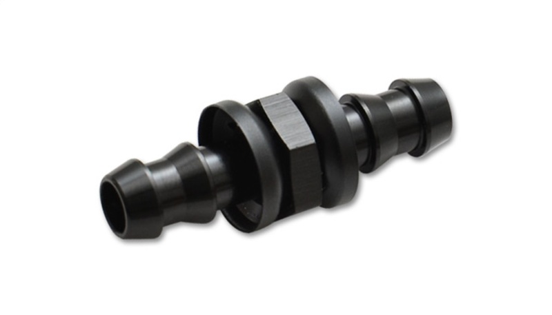 Barbed Union Fitting; Size: -6AN; 6061 Aluminum; Anodized Black; - 11241