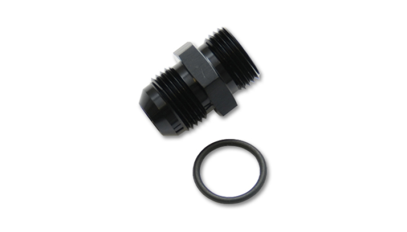 Vibrant -6AN Male Flare to -12 ORB Male Straight Adapter w/O-Ring - Anodized Black - 16816