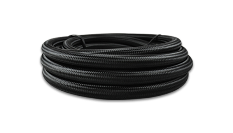 Nylon Braided Flex Hose; 5ft Roll; Black; with PTFE Liner; AN Size: -6; - 18986