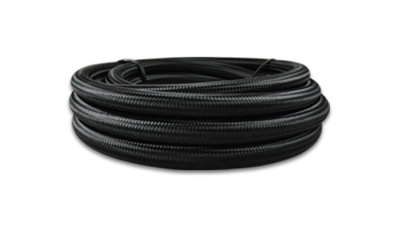 Vibrant -12 AN Black Nylon Braided Flex Hose w/ PTFE Liner (5 Foot Roll) - 19002