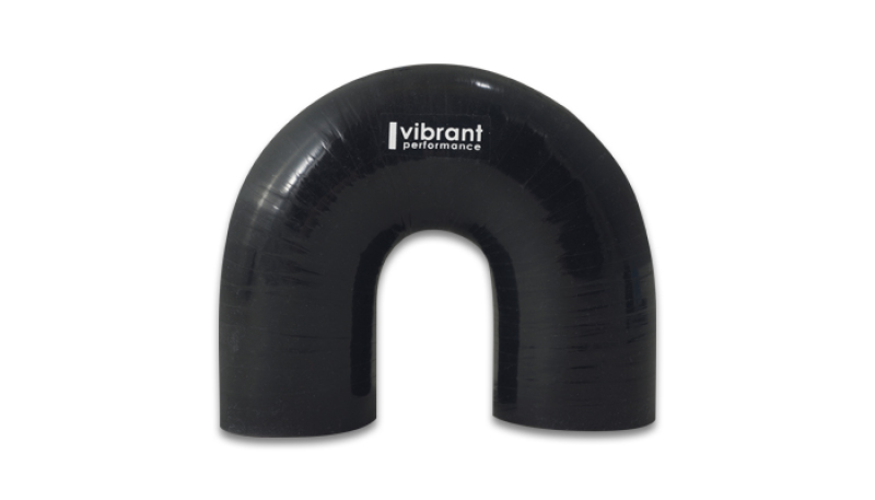 Vibrant 4 Ply Reinforced Silicone Elbow Connector - 2in ID x 5.50in Leg 180 Deg Elbow (BLACK) - 19662