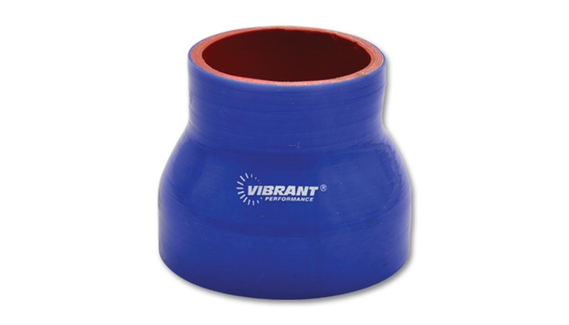 Vibrant 4 Ply Reinforced Silicone Transition Connector - 3in I.D. x 3.5in I.D. x 3in long (BLUE) - 2774B