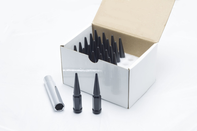 Wheel Mate Spiked Lug Nuts Set of 24 - Black 14x1.50 - 35421P