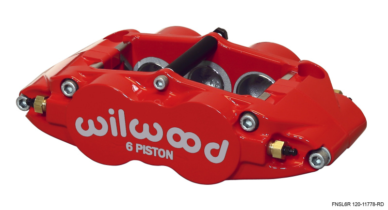 Wilwood Caliper-Narrow Superlite 6R-RH - Red 1.62/1.12/1.12in Pistons 1.25in Disc - 120-11778-RD