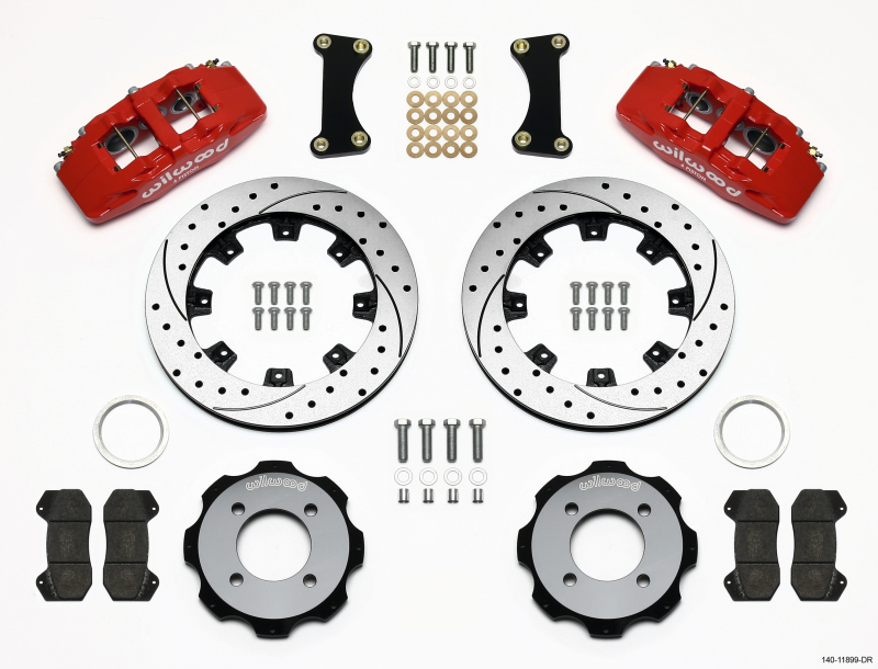 Wilwood Dynapro 6 Front Hat Kit 12.19in Drilled Red 2011 Fiesta - 140-11899-DR