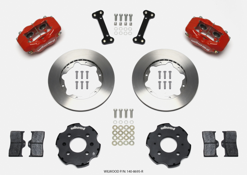 Wilwood Forged Dynalite Front Hat Kit 11.00in Red Integra/Civic w/Fac.240mm Rtr - 140-8695-R