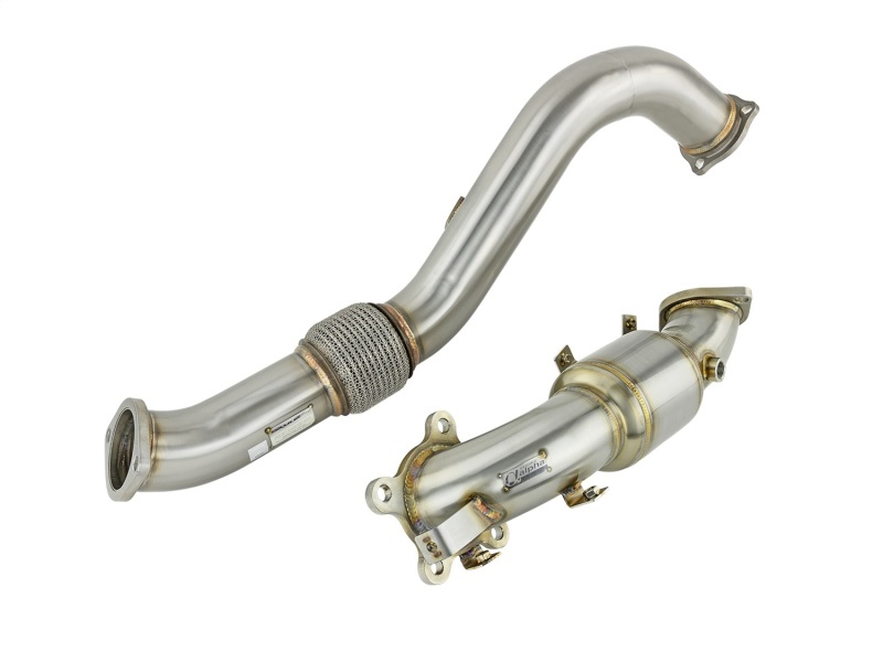 Alpha Series Race Downpipe; 3 in. Pipe; w/Cat Converter; Stainless Steel; - 412-05-6061