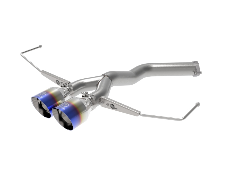 aFe Takeda 3in-2.5in 304 SS Axle-Back Exhaust w/Blue Flame Tip 19-20 Hyundai Veloster I4-1.6L(t) - 49-37012-L