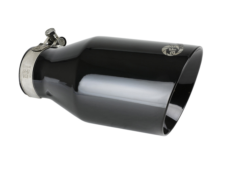 aFe MACH Force-Xp 409 SS Clamp-On Exhaust Tip 2.5in. Inlet / 4.5in. Outlet / 9in. L - Black - 49T25454-B091
