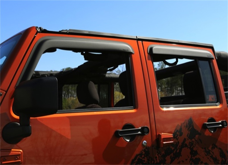 Rugged Ridge Window Visors Matte Black 07-18 4-Door Jeep Wrangler - 11349.12