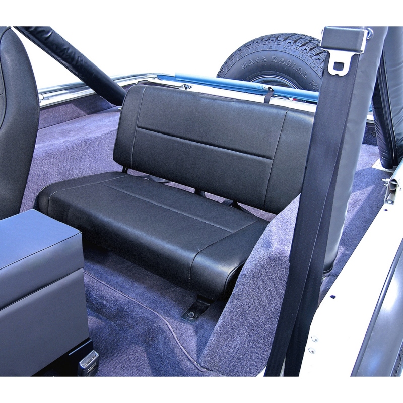 Rugged Ridge Standard Rear Seat Black Denim 55-95 Jeep CJ / Jeep Wrangler - 13461.15