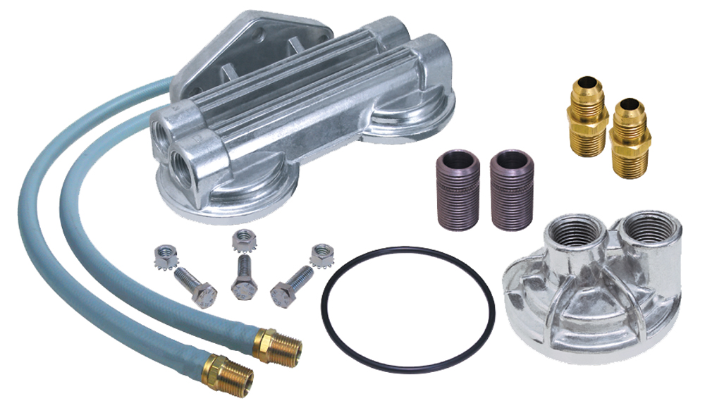 DUAL Oil Filter Relocation Kit;2-1/2 in.ID;2-3/4 in.OD Flange;13/16 in.-16 - 1220