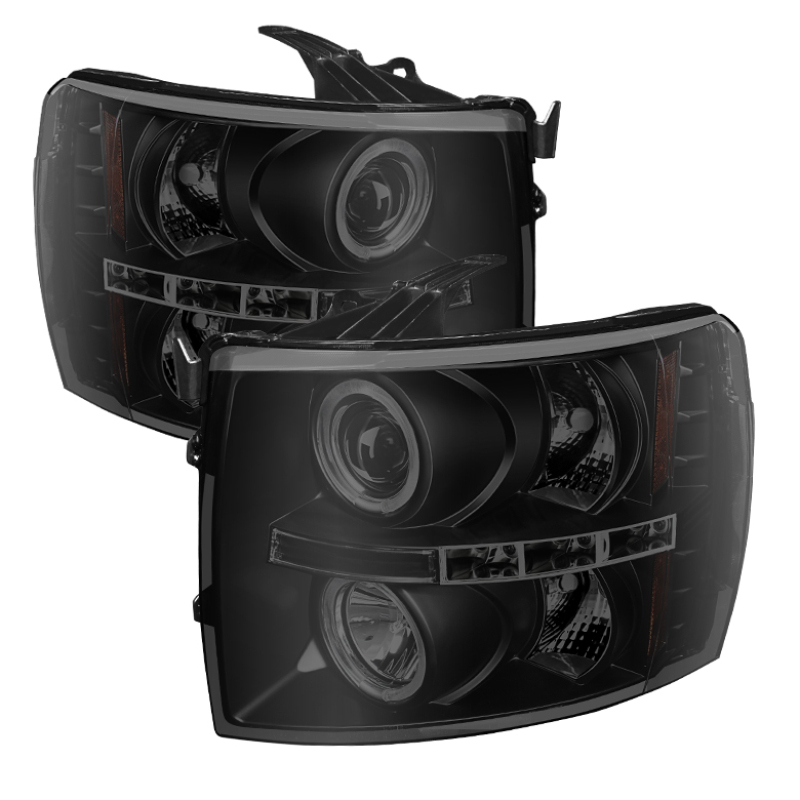 (Spyder Signature) Projector Headlights - LED Halo - Black Smoke - 5078322