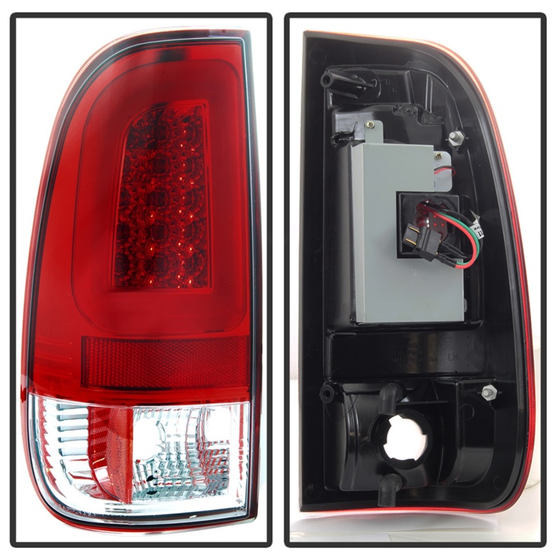 Light Bar LED Tail Lights; Version 3; Red Clear; - 5084453