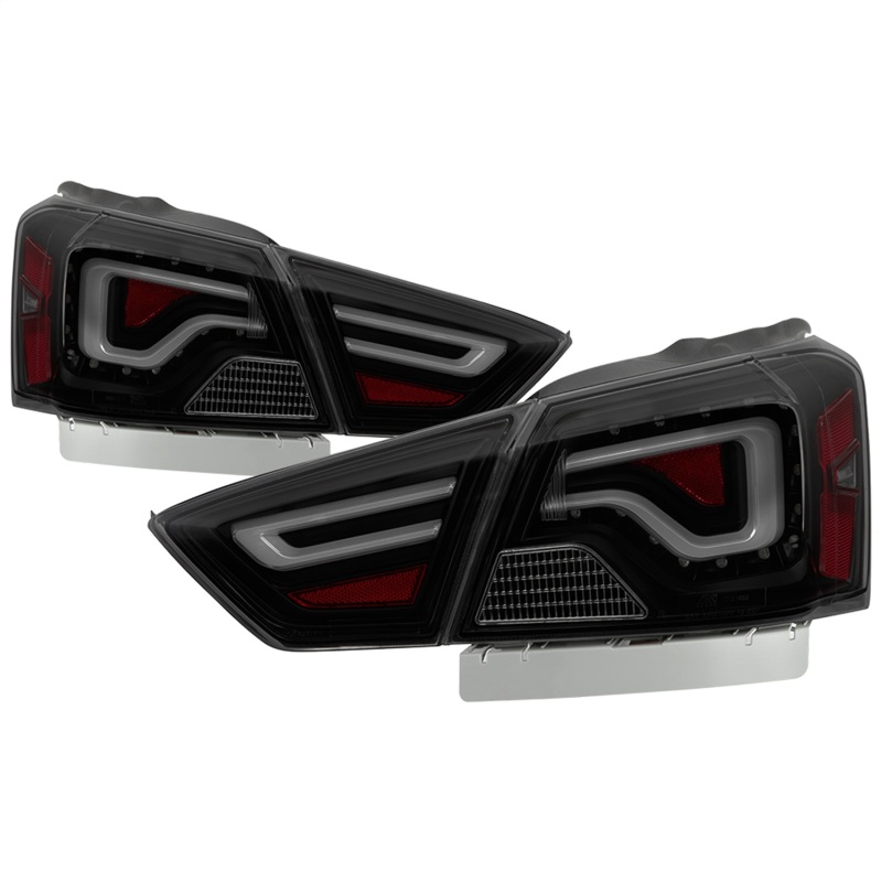 Light Bar LED Tail Lights; Black Smoke; - 9042164