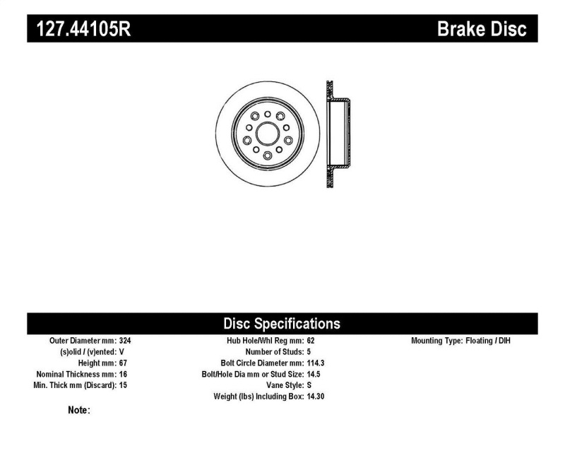 StopTech 5/93-98 Toyota Supra Right Rear Slotted & Drilled Rotor - 127.44105R