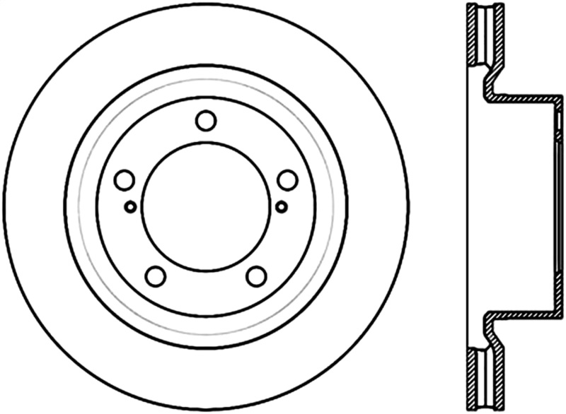 StopTech 17-18 Lexus LX SportStop Cryo Slotted & Drilled Front Right Rotor - 127.44156CR