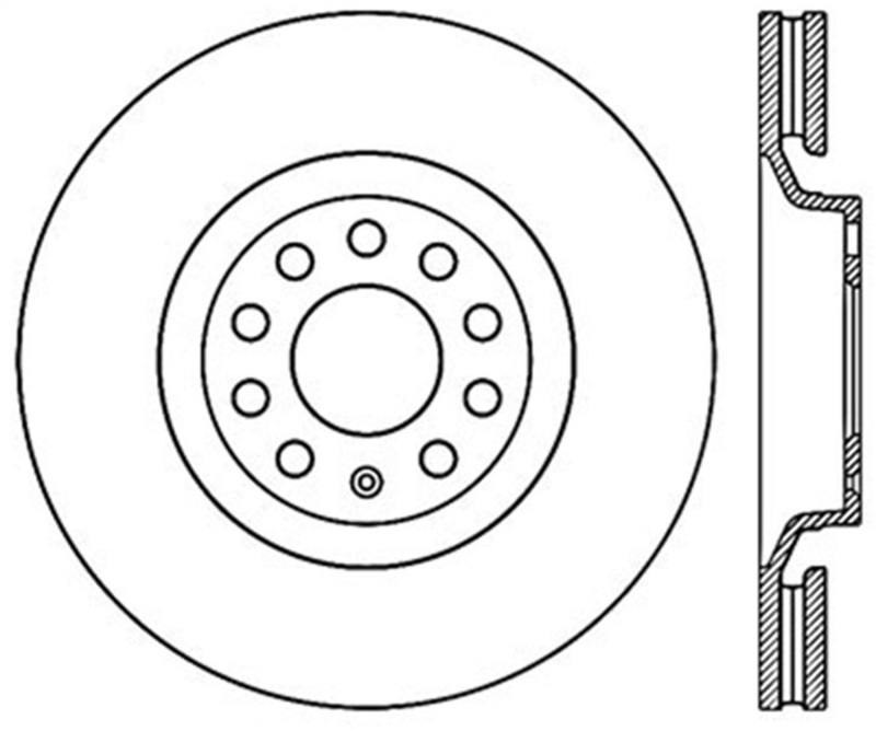 StopTech 01-06 Audi All Road / 05-09 A4/A4 Quattro / 6/99-04 A6 Quattro Drilled Right Front Rotor - 128.33096R
