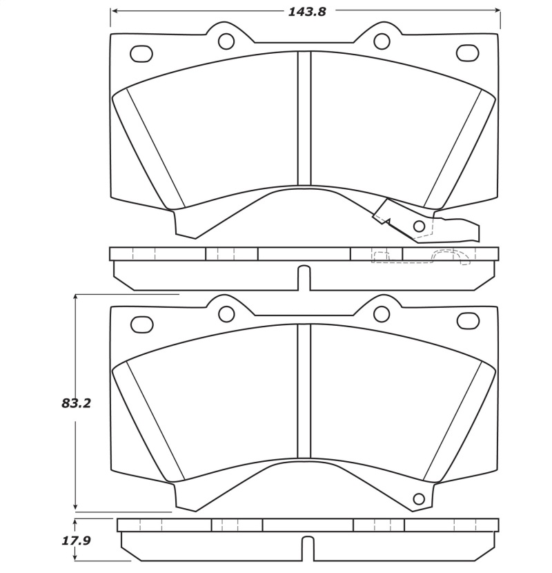 StopTech 07-17 Toyota Tundra Street Performance Front Brake Pads - 308.13030