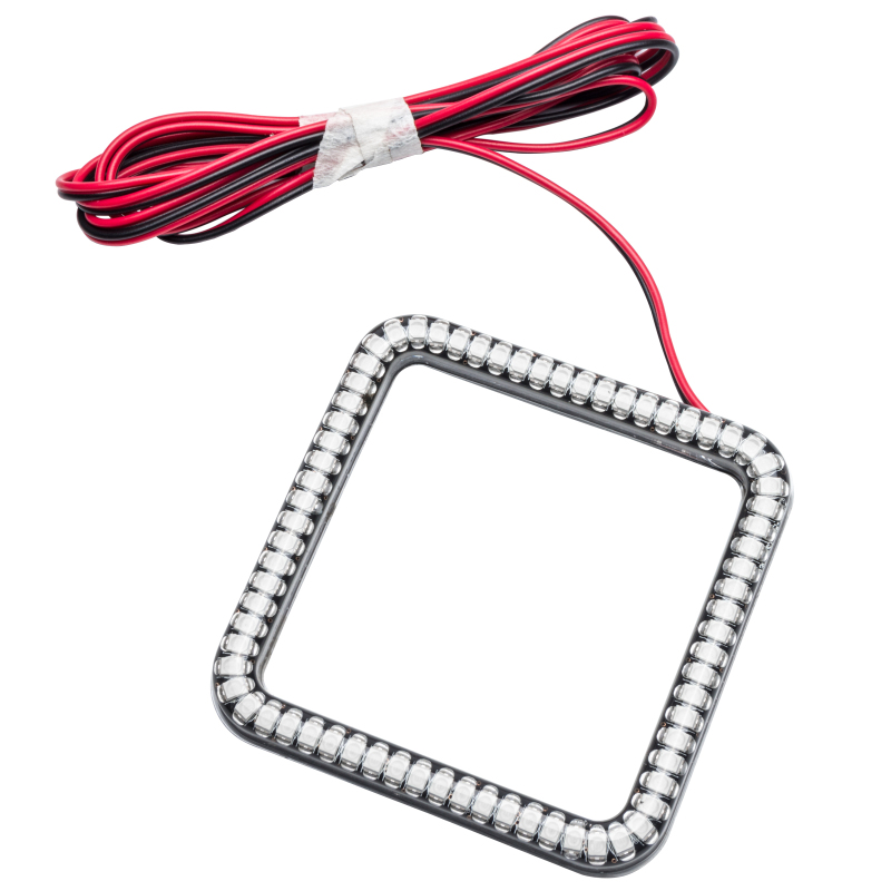 3in Off Road LED Light Square w/Halo Amber - 5776-005