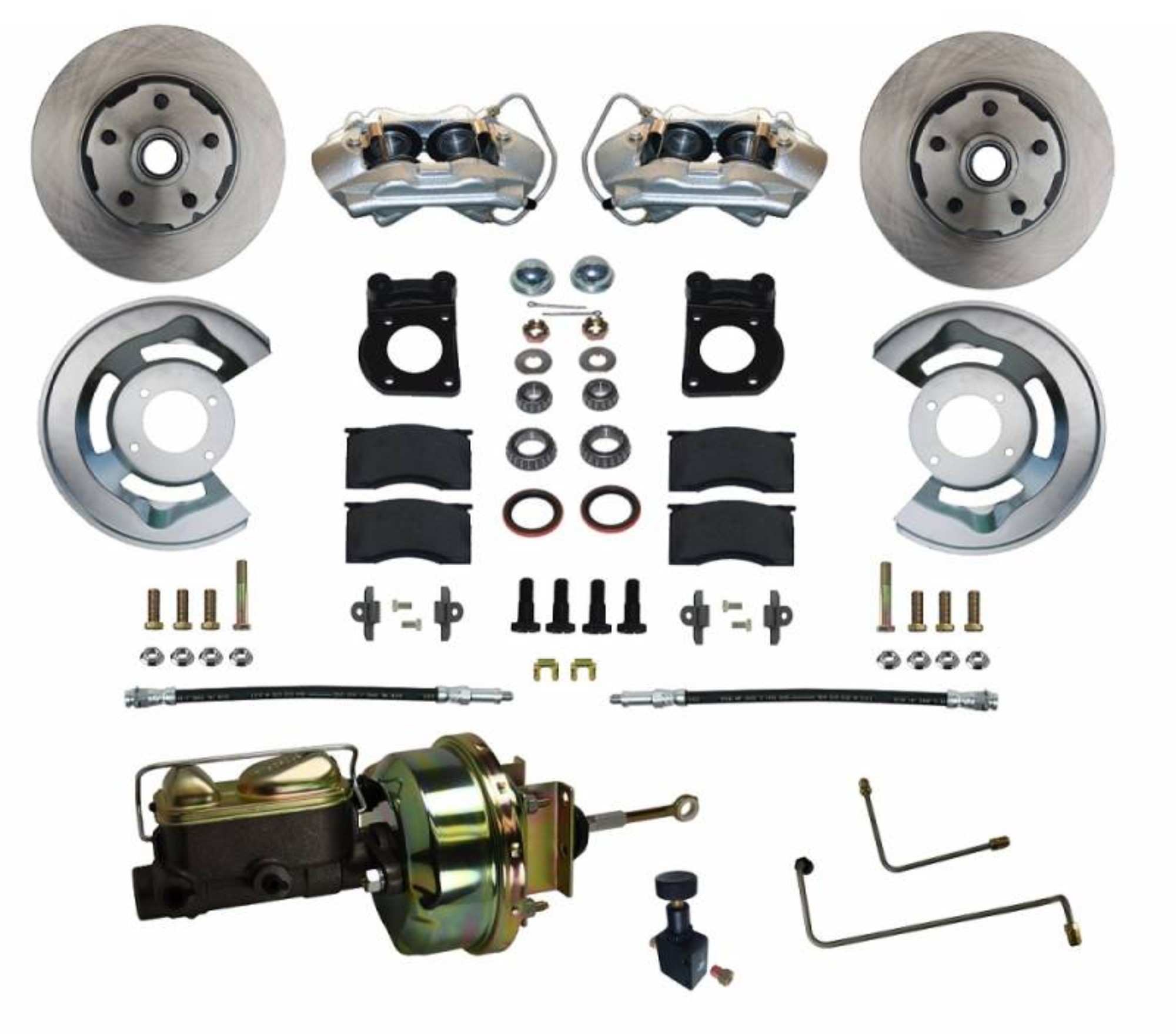 Power Front Kit with Plain Rotors and Zinc Plated Calipers - FC0001-H405A