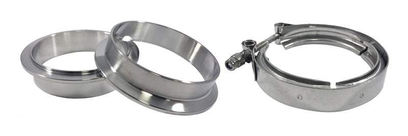 Torque Solution Stainless Steel V-Band Clamp & Flange Kit - 3in (76mm) - TS-VBK-3