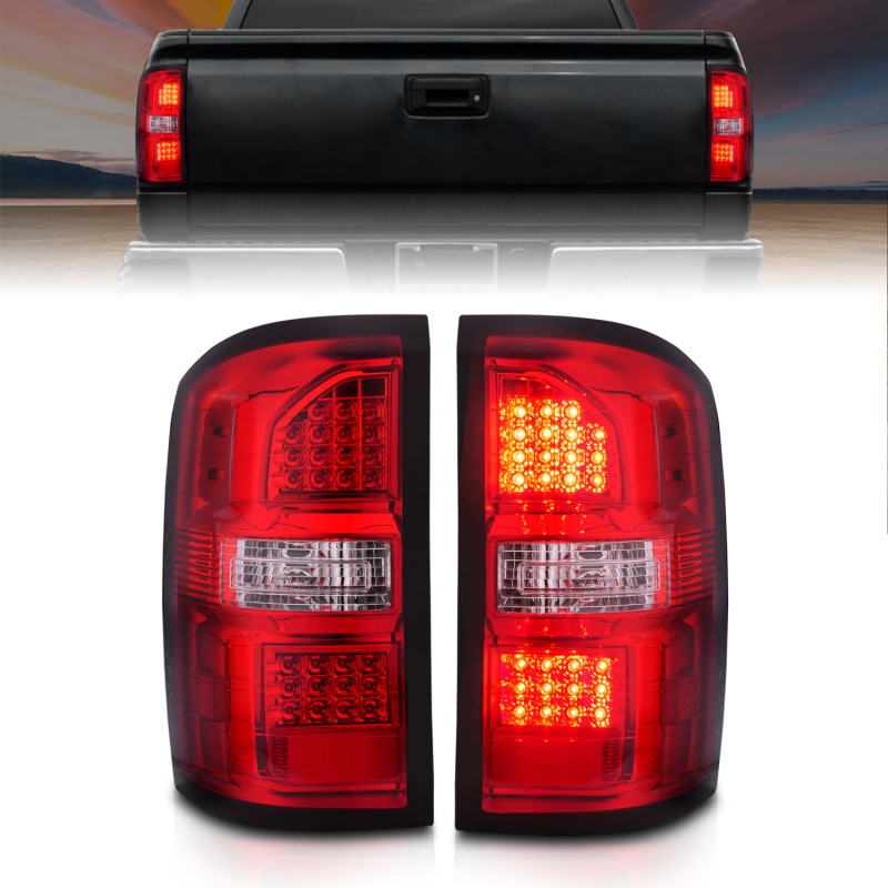 Tail Light Assembly; Red/Clear Lens; Chrome Housing; Pair; - 311399