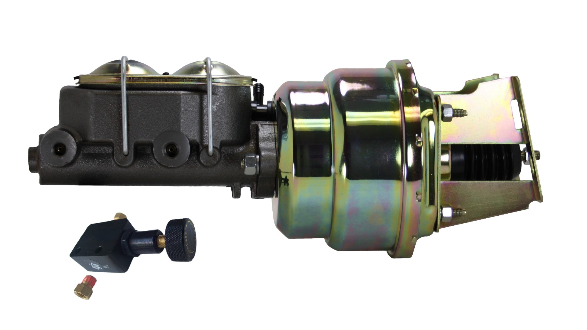 7 inch dual power booster, 1-1/8 inch bore master adjustable valve (Zinc) - 3K105
