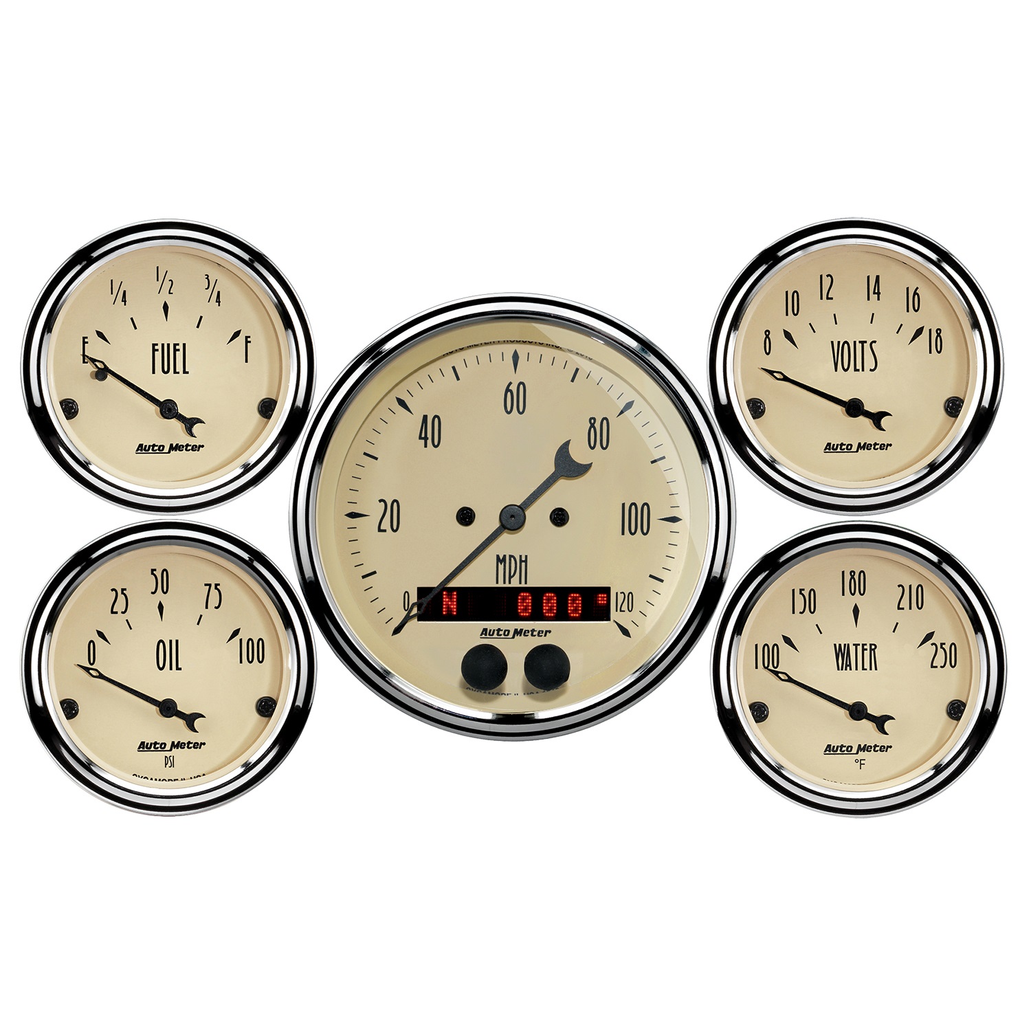 GAUGE KIT; 5 PC.; 3 3/8in./2 1/16in.; GPS SPEEDOMETER; ANTIQUE BEIGE - 1850