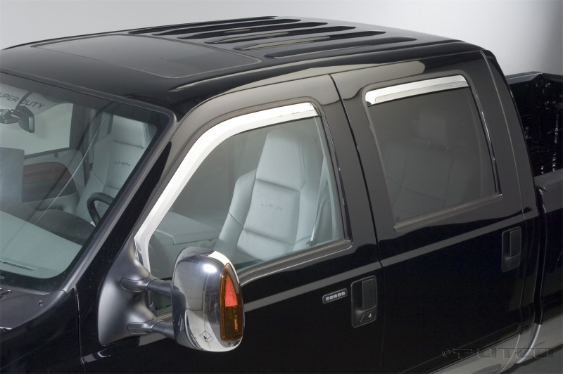 Putco 99-16 Ford SuperDuty Crew Cab (Set of 4) Element Chrome Window Visors - 480209