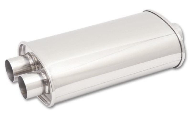 Vibrant StreetPower Oval Muffler 5in x 9in x 15in - 3in inlet/Dual Outlet (Center In - Dual Out) - 1136