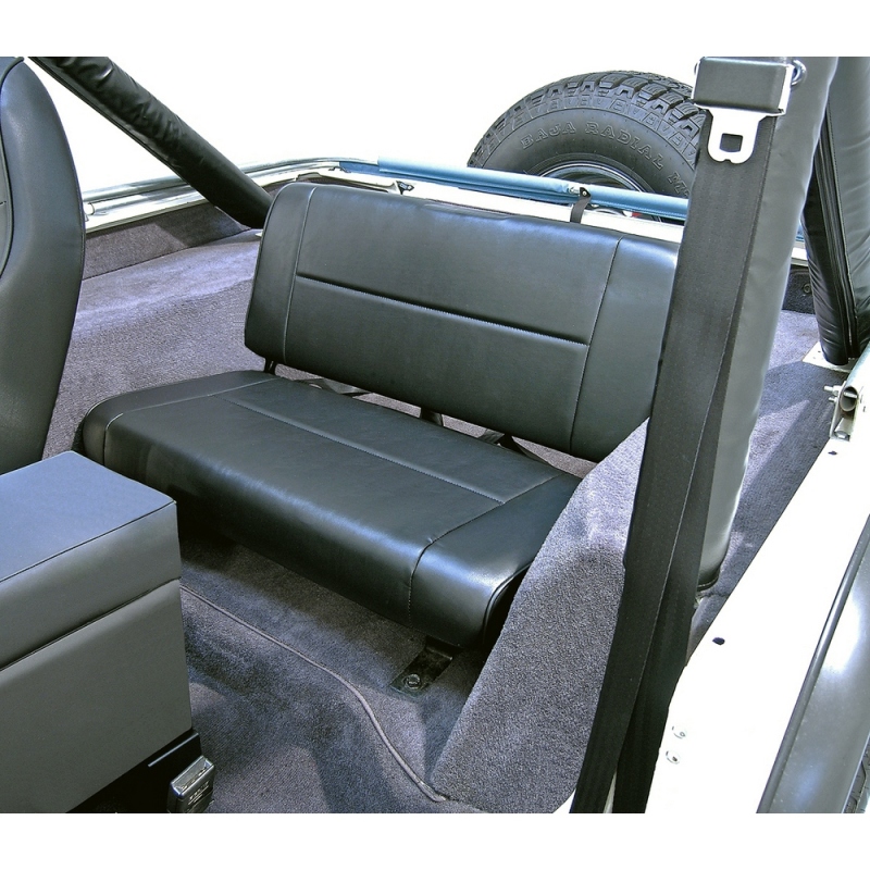 Rugged Ridge Fixed Rear Seat Black 55-95 Jeep CJ / Jeep Wrangler - 13461.01