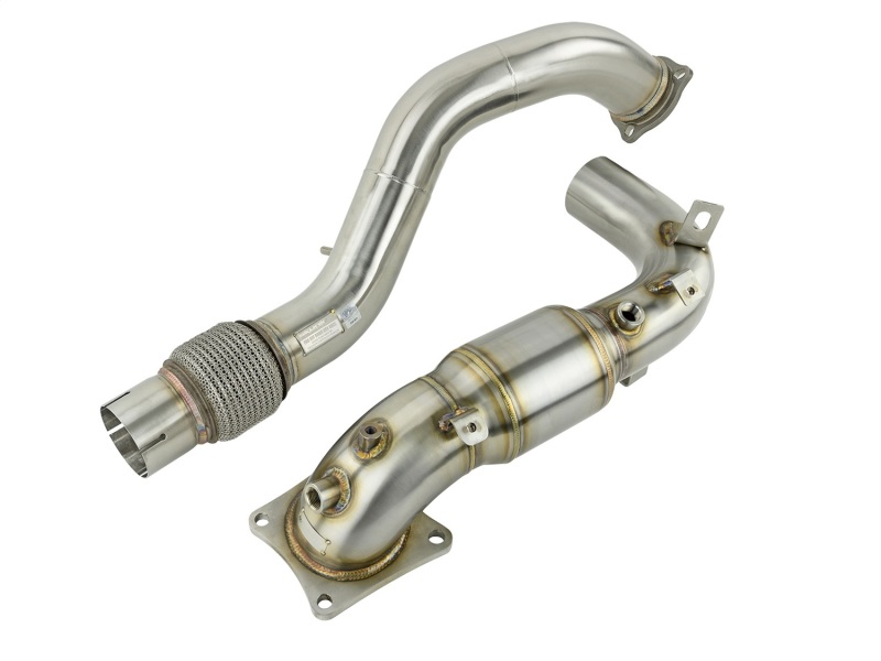 Alpha Series Race Downpipe; 3 in. Pipe; w/Cat Converter; Stainless Steel; - 412-05-6066