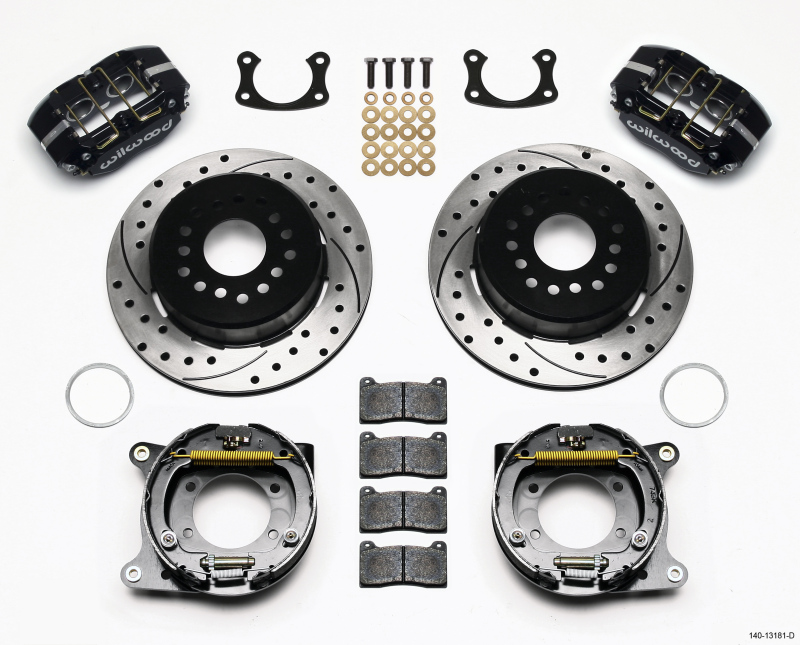 Wilwood Dynapro Lug Mount P/S Park Brake Kit Drilled New Big Ford 2.50in Offset - 140-13181-D