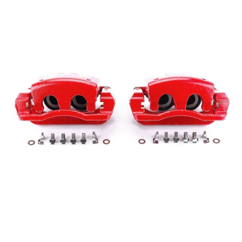 Power Stop 05-07 Ford F-250 Super Duty Rear Red Calipers w/Brackets - Pair - S4920