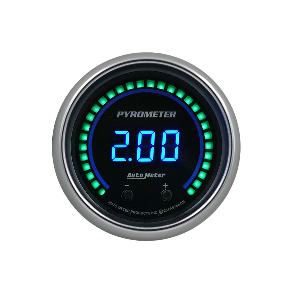 Autometer 52.4mm Black Two Channel 0-2000 Degree Pyrometer (EGT) Cobalt Elite Digital Gauge - 6744-CB