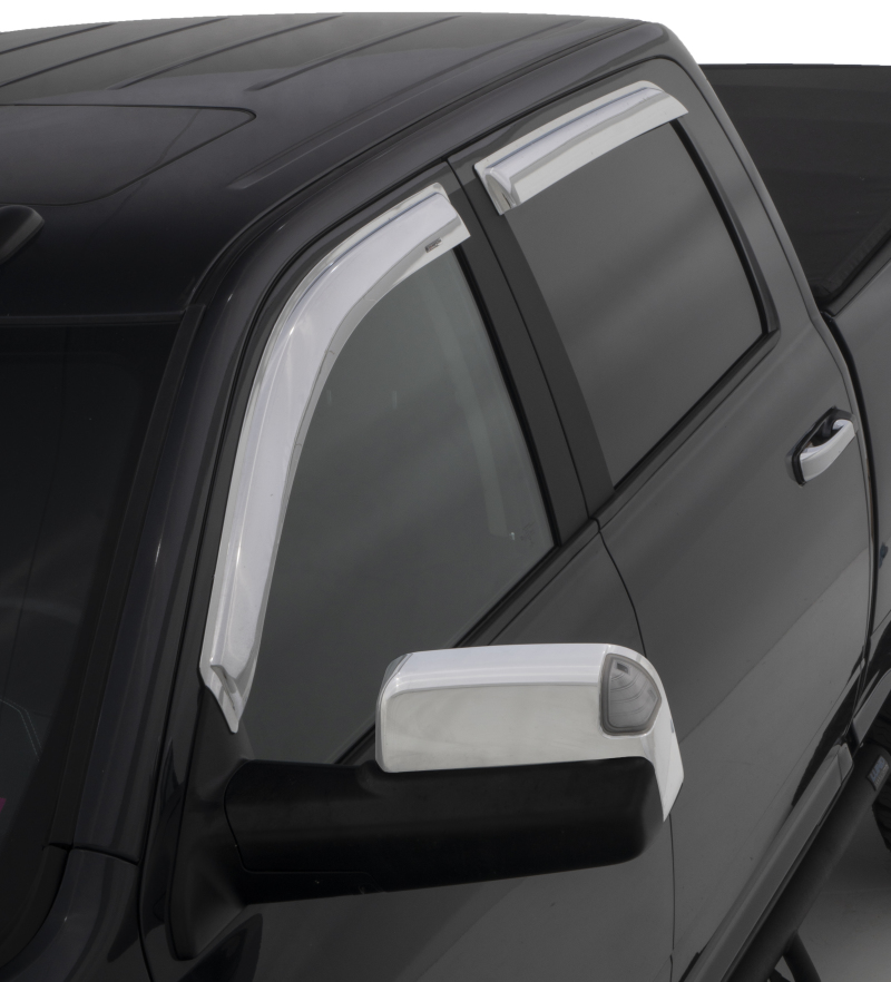 Stampede 2009-2018 Dodge Ram 1500 Crew Cab Pickup Tape-Onz Sidewind Deflector 4pc - Chrome - 6253-8