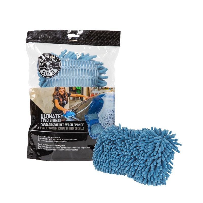 Chemical Guys Ultimate Two Sided Chenille Microfiber Wash Sponge - Blue - MIC495