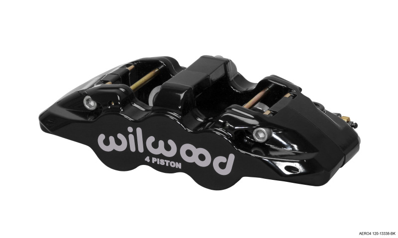 Wilwood Caliper-Aero4 - Black 1.12/1.12in Pistons 1.10in Disc - 120-13338-BK
