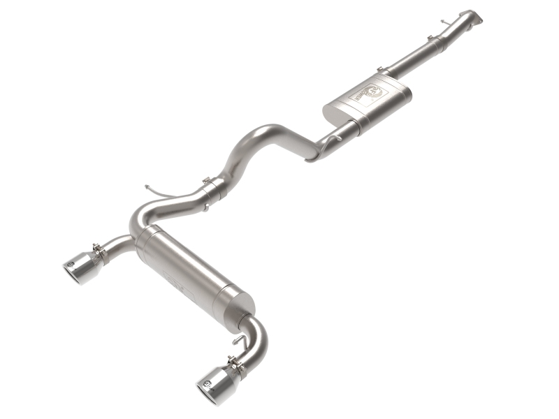 aFe 2021+ Ford Bronco L4-2.3L (t) / V6-2.7L (tt) Vulcan 3in. to 2.5in. SS Cat-Back - Polished - 49-33138-P