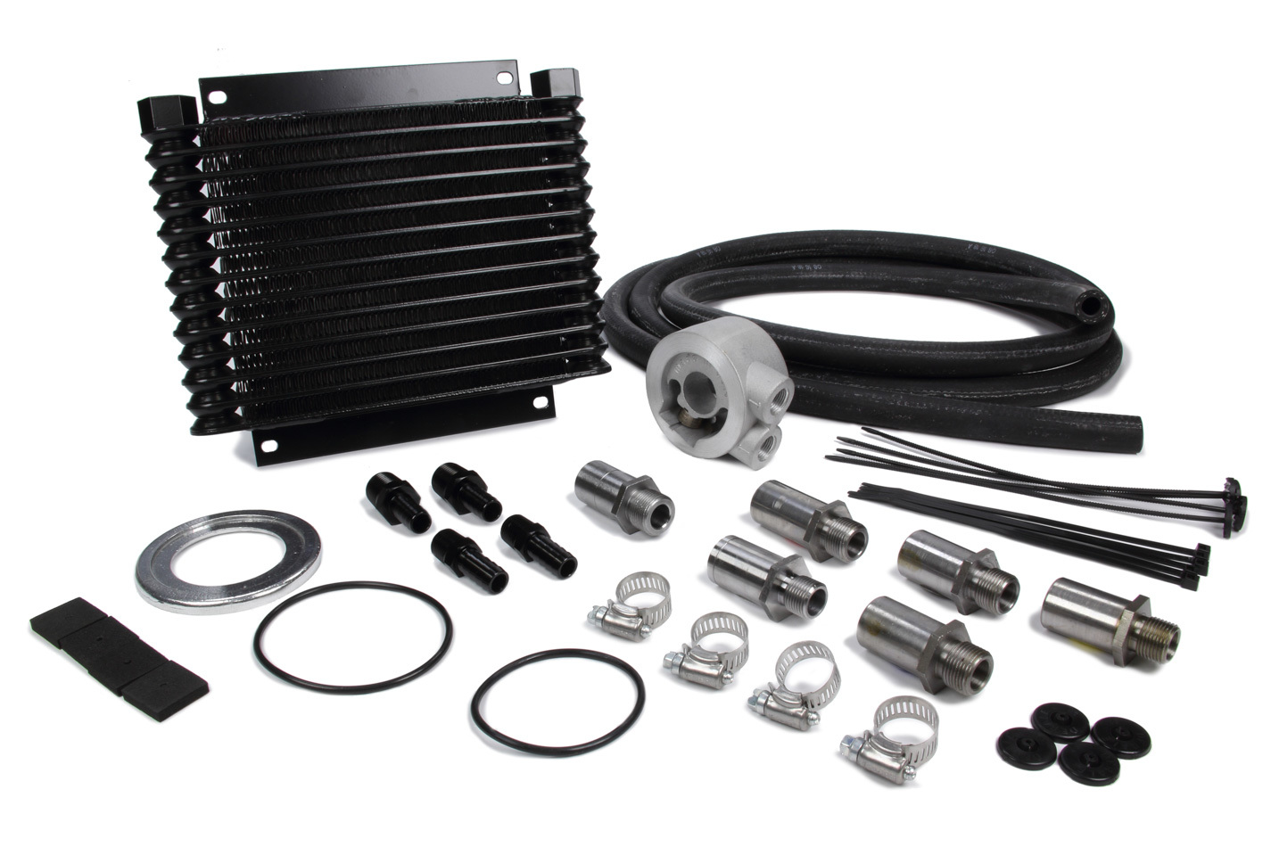 13 Row Plate & Fin Engine Oil Cooler Kit with Sandwich Adapter - 15405
