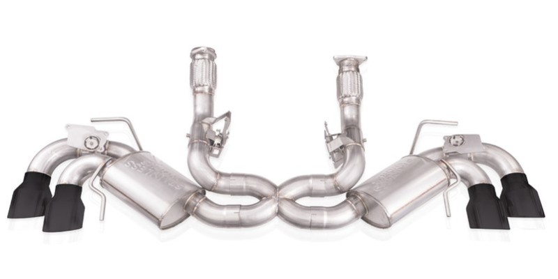 Stainless Works 20-21 Chevrolet Corvette C8 6.2L Redline Cat-Back Exhaust w/ Matte Black Tips - C8CBR-B