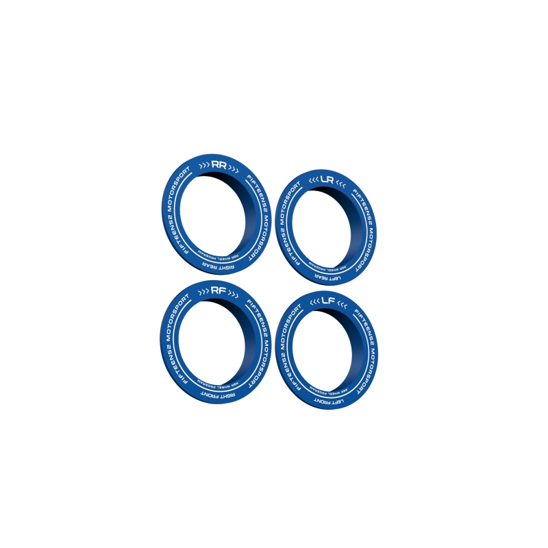 fifteen52 Holeshot RSR Center Ring - Corner Designation Set of Four - Blue - 52-RSRRING-BLUE-CD-SET