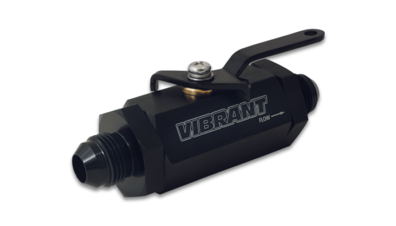 Vibrant -4AN to -4AN Male Shut Off Valve - Black - 16744